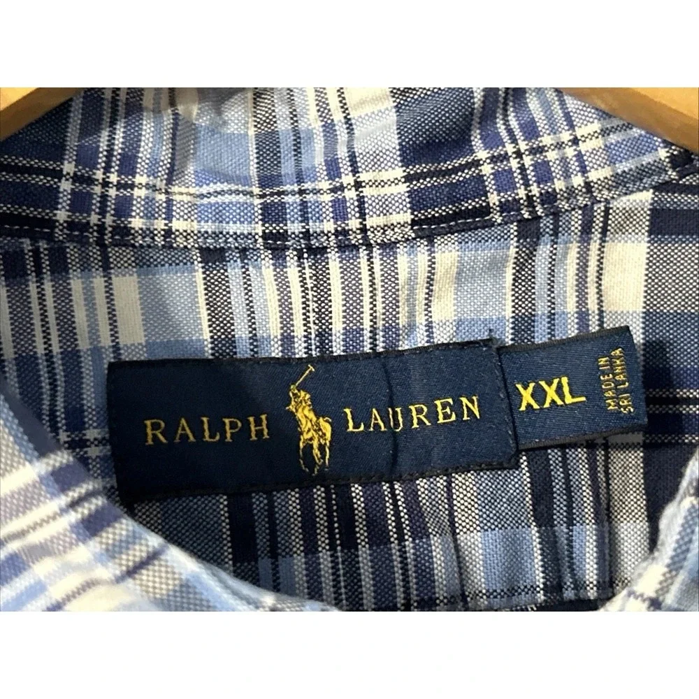 Mens Polo Ralph Lauren Classic Fit Short Sleeve Plaid Shirt Sz 2XL